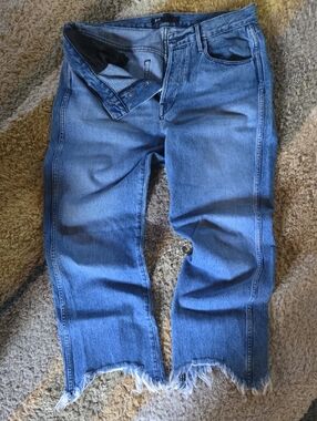 3x1 Men's Distressed Blue Straight Jeans